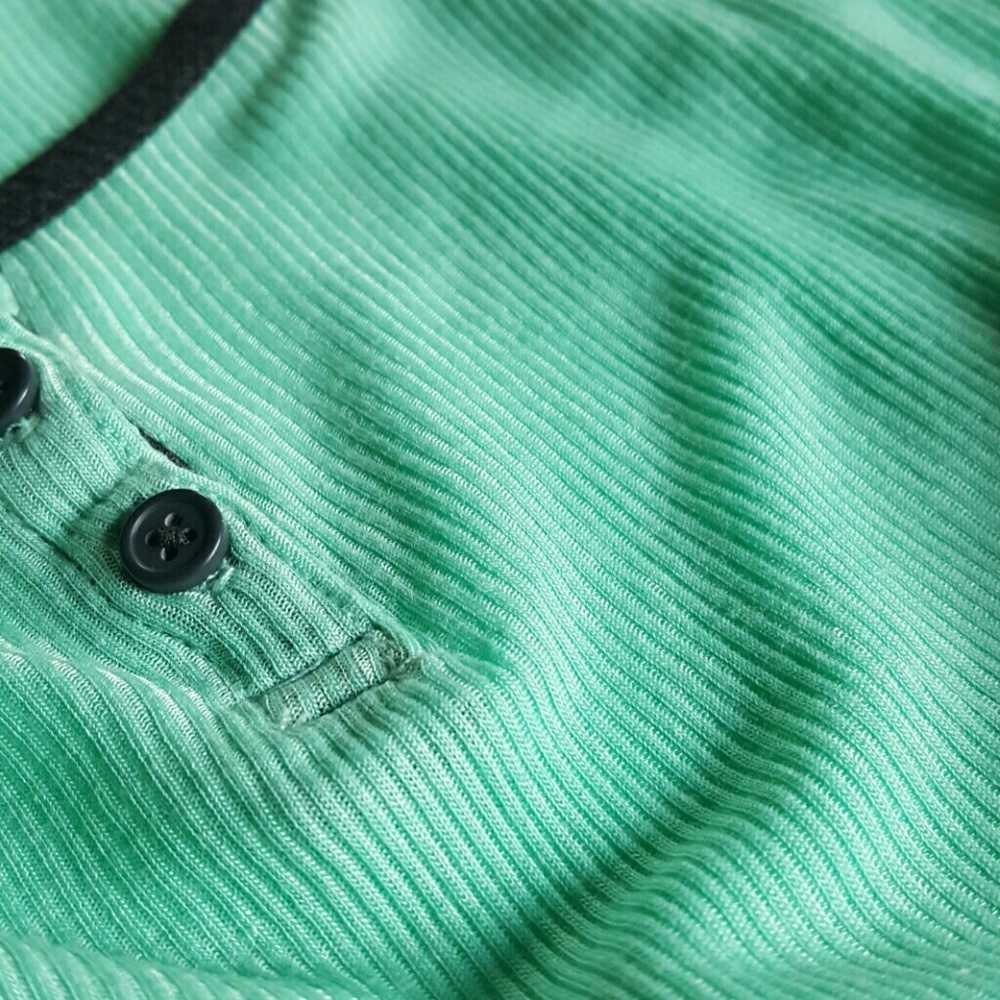 Zine Anderson Mint & Charcoal Hooded Henley Shirt - Picture 6 of 8